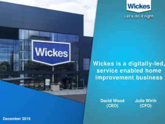 improvement business  David Wood  Julie Wirth  (CEO)  (CFO)  December 2019  NOT FOR RELEASE,