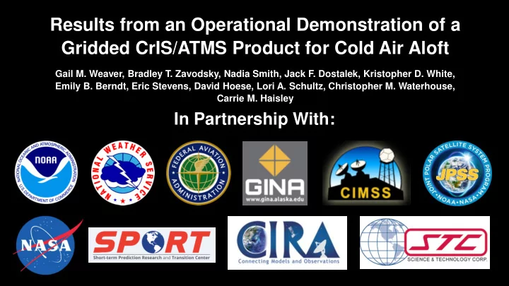 results from an operational demonstration of a