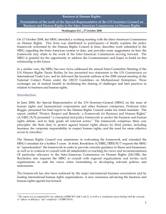 Introduction  In June 2008, the Special Representative of the UN Secretary-General (SRSG) on the