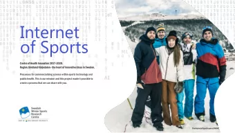 Internet  of Sports  Cen  entre  e of  of Health  h Innov  ovat  ation  on 2017-202  2020.  0.