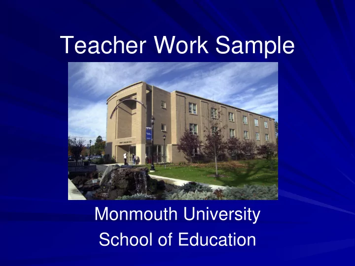 teacher work sample