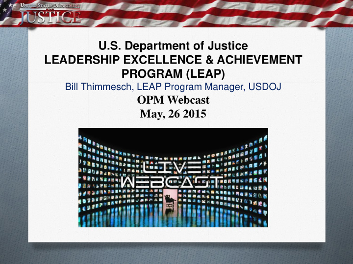 u s department of justice leadership excellence