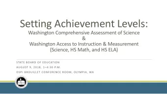 Setting  Achievement  Levels:  Washington  Comprehensive  Assessment  of  Science  &amp;