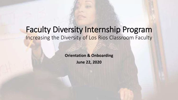 faculty div iversity in internship program