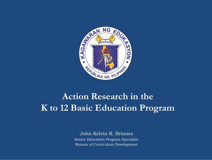 action research in the k to 12 basic education program
