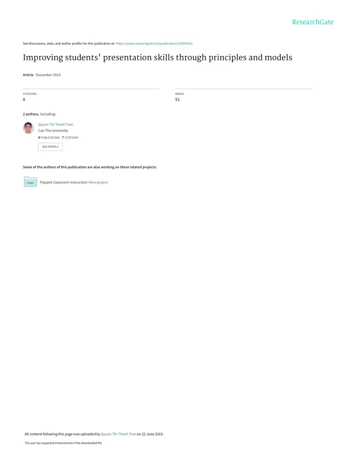 improving students presentation skills through principles