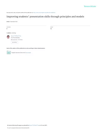 Improving students' presentation skills through principles and models Article  December 2015