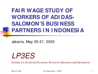 LP3ES  Institute for Social and Economic Research, Education and Information  May 20, 2003  Fair
