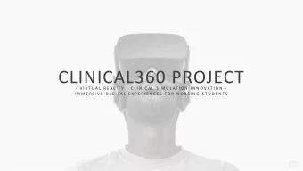 CLINICAL360 PROJECT  - V I R T U A L  R E A L I T Y  - C L I N I C A L  S I M U L AT I O N  I N N O