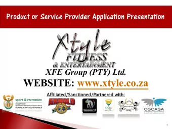 WEBSITE: www.xtyle.co.za  Af  Affiliated/  ated/Sanctioned  Sanctioned/Par  /Partne  tnered  red
