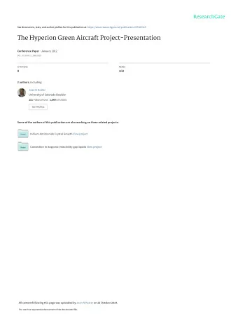 The Hyperion Green Aircraft Project-Presentation Conference Paper  January 2012  DOI: