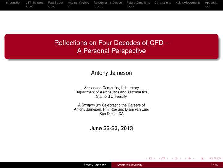 reflections on four decades of cfd a personal perspective