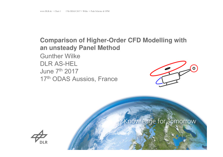 comparison of higher order cfd modelling with an unsteady