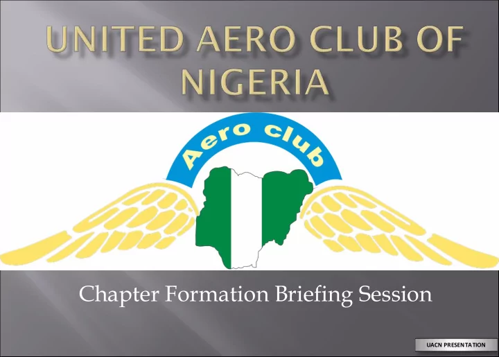 chapter formation briefing session