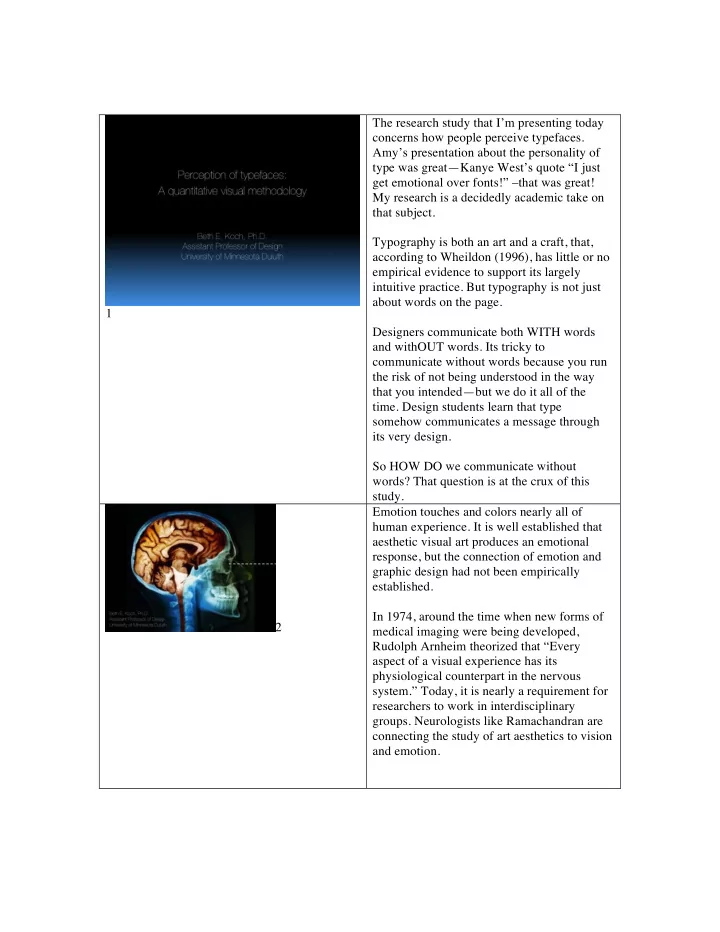 the research study that i m presenting today concerns how