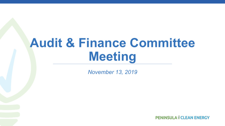 audit finance committee meeting