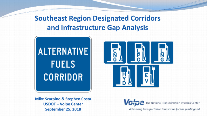 southeast region designated corridors and infrastructure