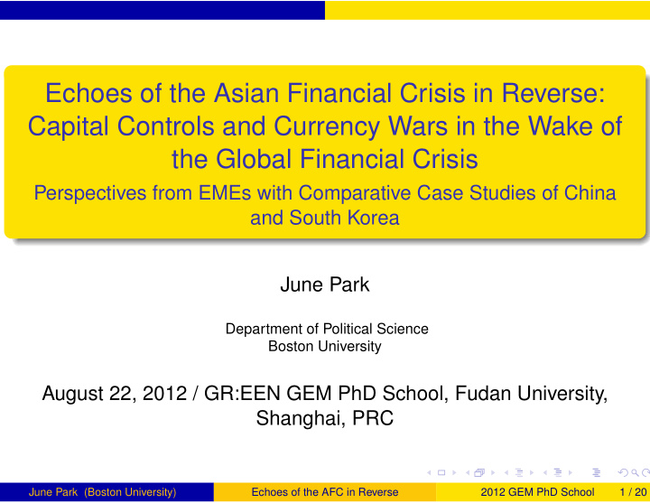 echoes of the asian financial crisis in reverse capital