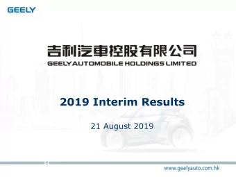 2019 Interim Results  21 August 2019  Important Notice  The information contained herein is meant