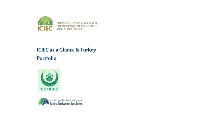 iciec at aglance turkey portfolio