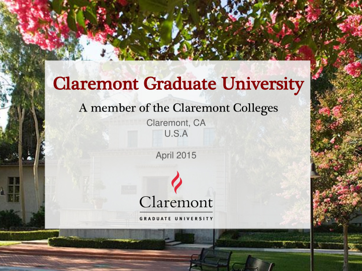 cla clarem remon ont g t gradua uate u te univ niversity