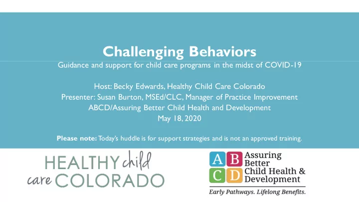 challenging behaviors