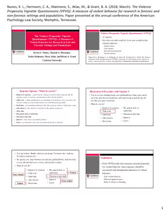 Nunes, K. L., Hermann, C. A., Maimone, S., Atlas, M., &amp; Grant, B. A. (2018, March). The