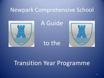 A Guide  to the  Transition Year Programme  1  The Aims of Transition Year  To provide a