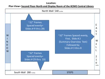 ~32 Frames  E  Spaced evenly=  A  Slides # 9 thru 28)  S  T  W  ~32 Frames Spaced evenly,  I
