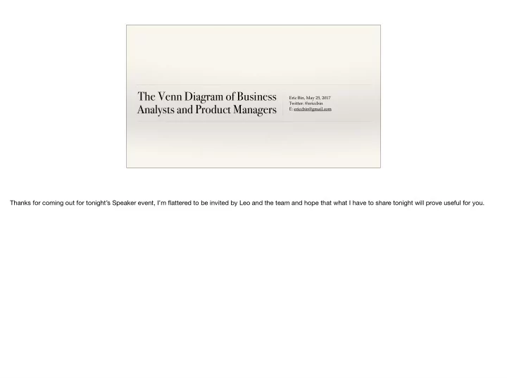 the venn diagram of business