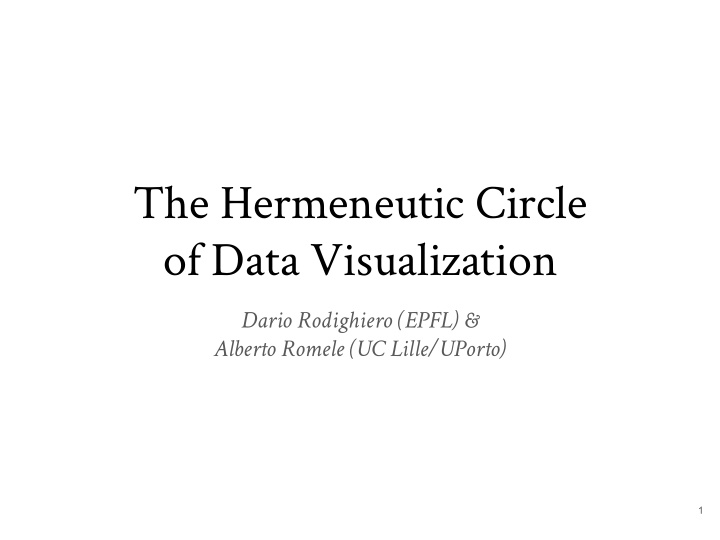 the hermeneutic circle of data visualization
