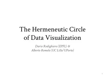 The Hermeneutic Circle  of Data Visualization  Dario Rodighiero (EPFL) &amp;  Alberto Romele (UC