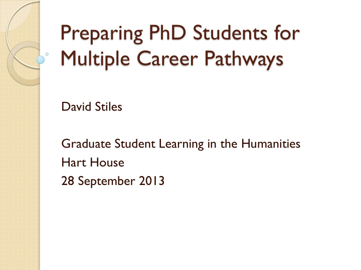 preparing phd students for