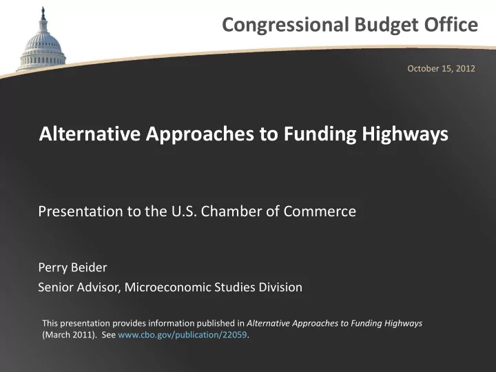 congressional budget office