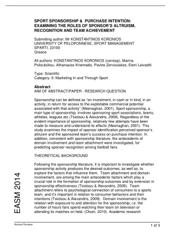 EASM 2014  involvement, are among the main antecedents factors which play a  crucial role in the