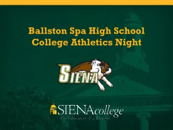 Ballston Spa High School  College Athletics Night  Steven Bari  Compliance Coordinator  Siena