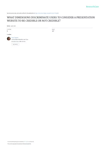 WHAT DIMENSIONS DISCRIMINATE USERS TO CONSIDER A PRESENTATION  WEBSITE TO BE CREDIBLE OR NOT