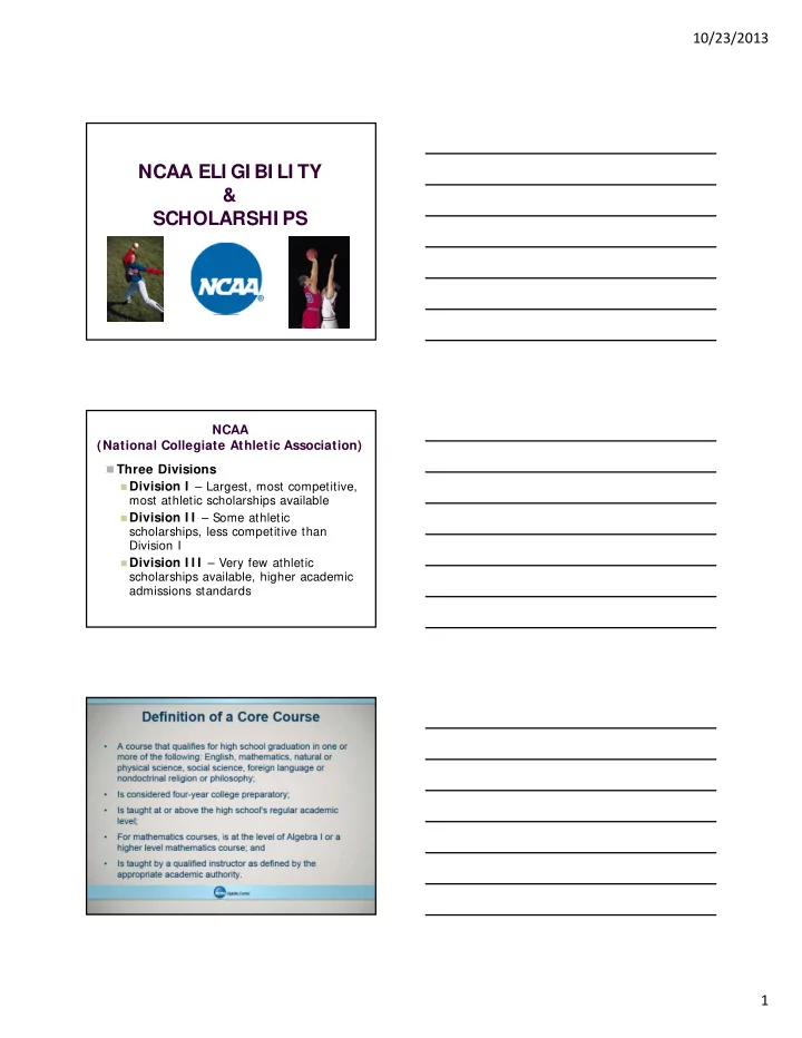 ncaa eli gi bi li ty scholarshi ps