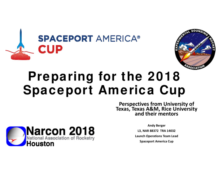 preparing for the 2018 spaceport america cup