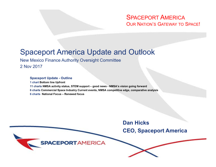 spaceport america update and outlook