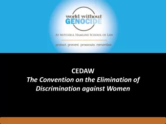 The Convention on the Elimination of  Discrimination against Women  Womens Rights From the
