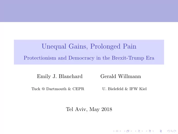 unequal gains prolonged pain