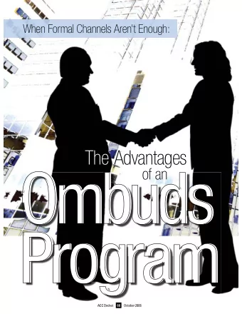 Ombuds  Program  ACC Docket  66  October 2006  By Richard Starr,  Randy Williams,  and Arlene