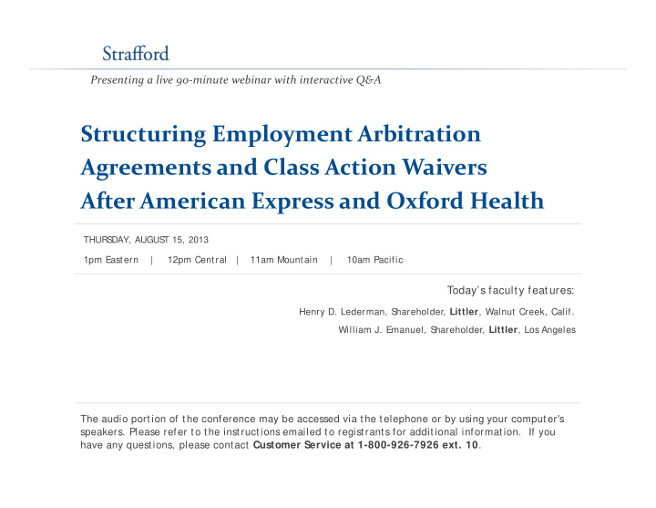 structuring employment arbitration agreements and class
