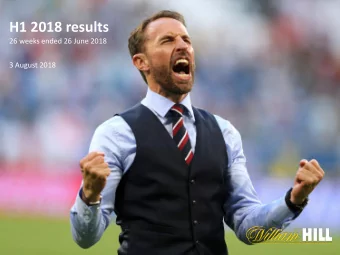 H1 2018 results  26 weeks ended 26 June 2018  3 August 2018  1  Good H1 performance - financial