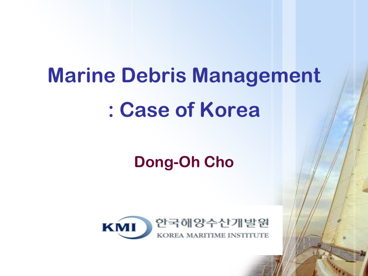marine debris management case of korea