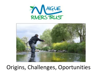 Origins, Challenges, Oportunities  August 2014  In stream works to improve Fish Habitat