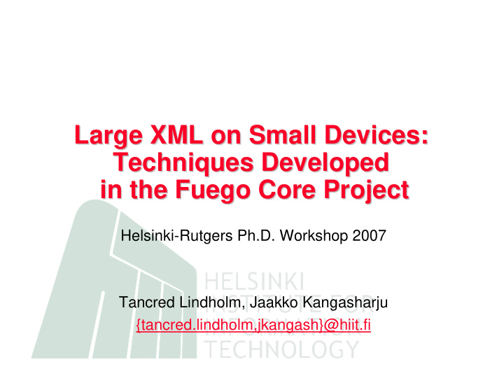 large xml on small devices large xml on small devices