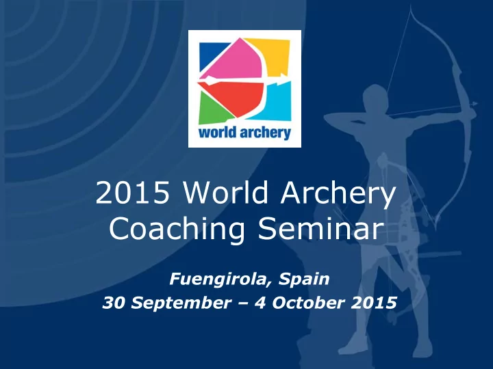 coaching seminar