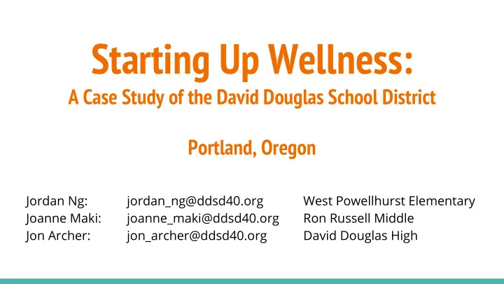 starting up wellness